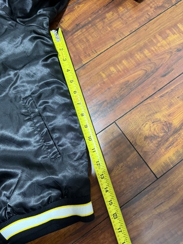 NBA Ultra Game LA Los Angeles Lakers Logo Stitched Bomber Satin Jacket M Black - Picture 7 of 11