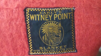 Vintage EARLY'S WITNEY POINT BLANKET Red w/ Black Stripe,74