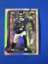 2025 Topps Chrome Nate Wiggins Refractor #28 Baltimore Ravens NFL Card