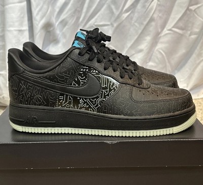 Nike Air Force 1  07 Space Jam  Computer Chip  Mens Sz 10 Black Blue DH5354-001