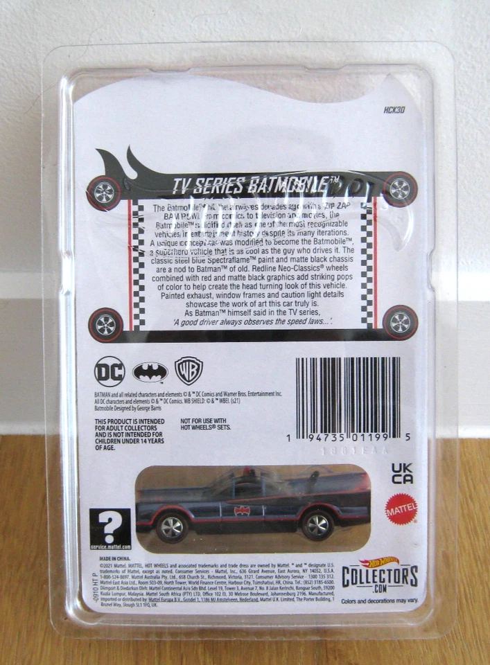 Литой автомобиль Hot Wheels - бэтмобиль из телесериала - 2021 - Redline Club - Изображение 3 из 3