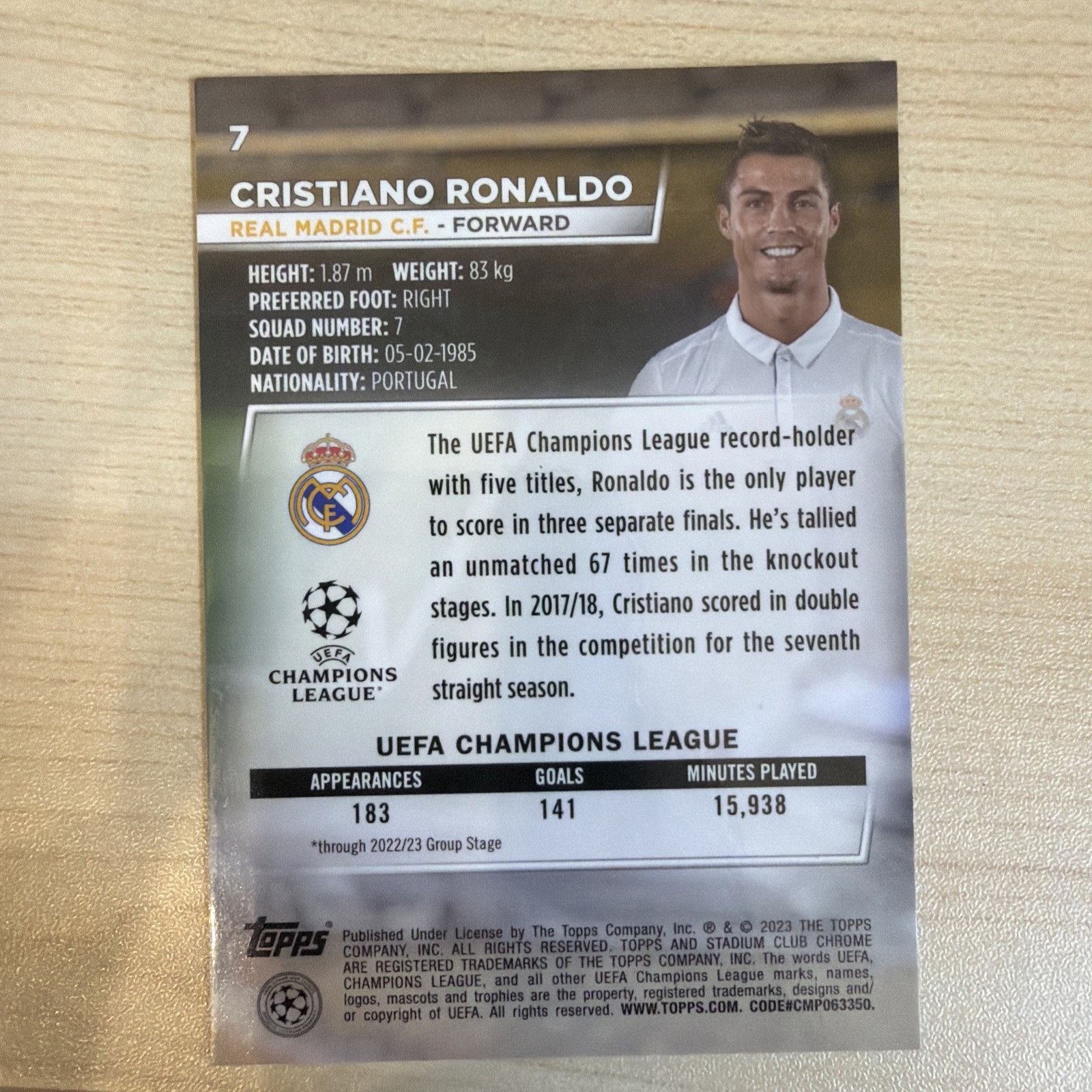 Cristiano Ronaldo stadium club chrome - 2023 - Real Madrid 👑 Sui  view 2