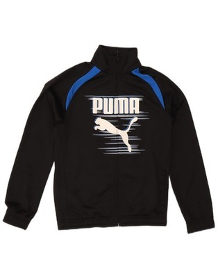 Puma Jungen Grafik Trainingsanzug Oberteil Jacke 11-12 Jahre schwarz Colourblock AW09
