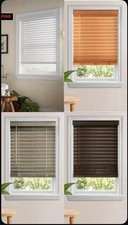 CUSTOM SIZE Cordless Faux Wood Blinds for Windows with 2.5 in. Slats