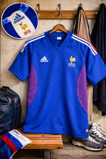Maillot Équipe de France FFF Adidas – Vintage Pré-1998 – Sans Étoile – Années 90