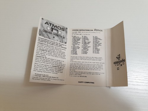 Cassette 50 - Cascade - Oric ATMOS 🟩 - Zdjęcie 5 z 6