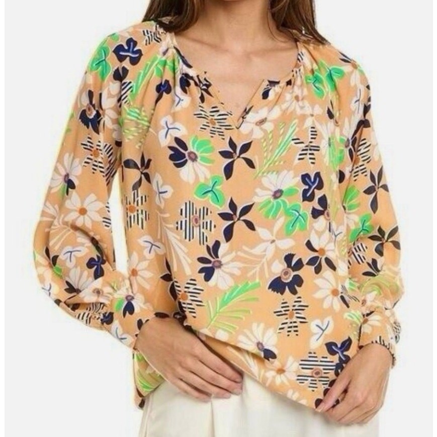 Cabi Island Mod Floral Blouse Spring 2023 Style 6296 Size Small