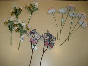 ASHLAND Pick Tige 12 SPRING Plant Stake Decor: Umbrellas/Butterflies/Bees/Floral