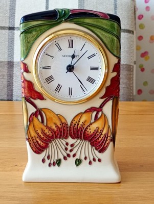 Moorcroft Keramik Anna Lily Kaminuhr CL1 Nicola Slaney 1. Qualität funktioniert