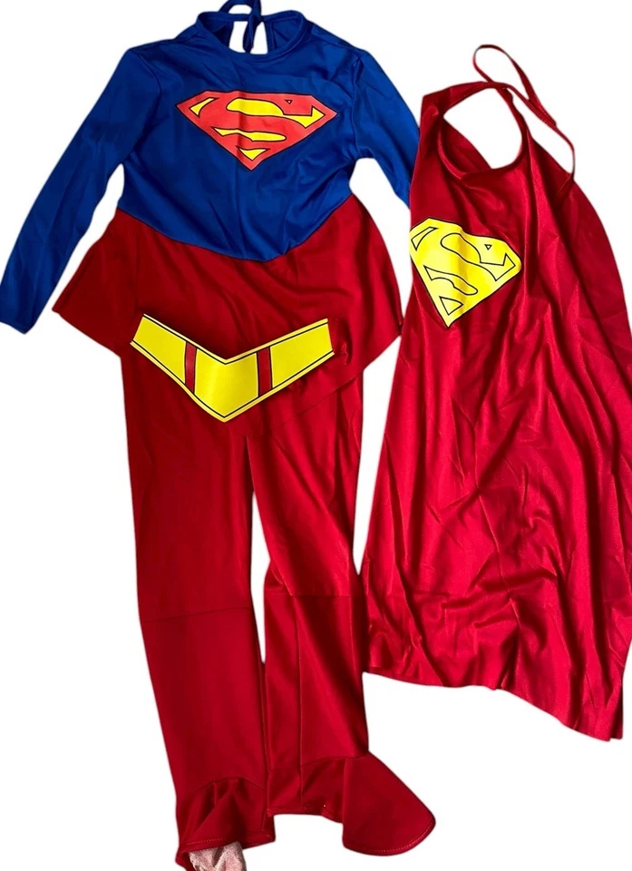 DC Comics Supergirl Disfraz Niños Niñas S 5 6 De Colección 2004 Mono Capa Rubíes Foto 2 de 4