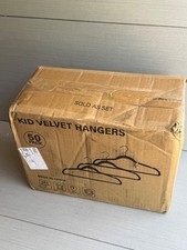 Kids Velvet Hangers 50 Pack Beige White Non Slip Baby Toddler 11 Inch Closet