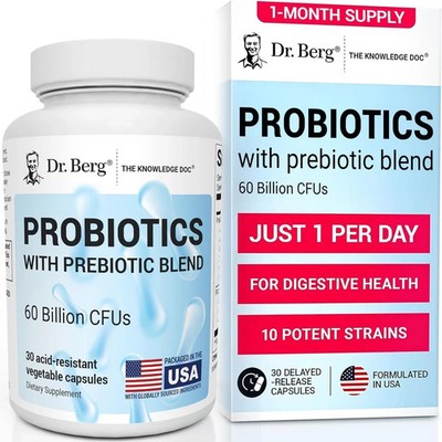 Dr. Berg Probiotic Supplement (60 Billion Cfus) - Helps Ease Occasional Const