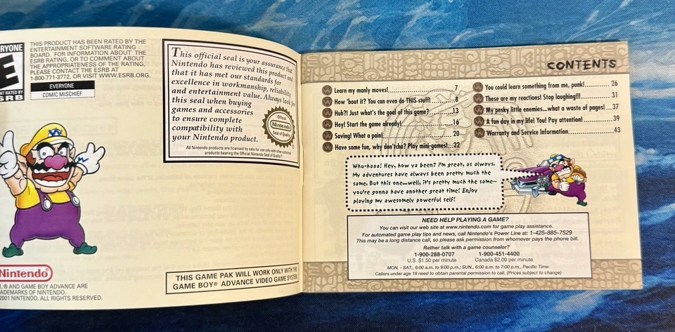 Wario Land 4 GBA (Game Boy Advance, 2001) Manual Only Authentic Very Good Shape - Image 4 of 4