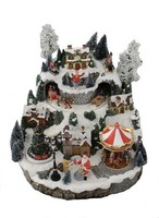 Winterszene Mit Beleuchtung + Musik, Karussell, Weihnachtsbaum, Figuren