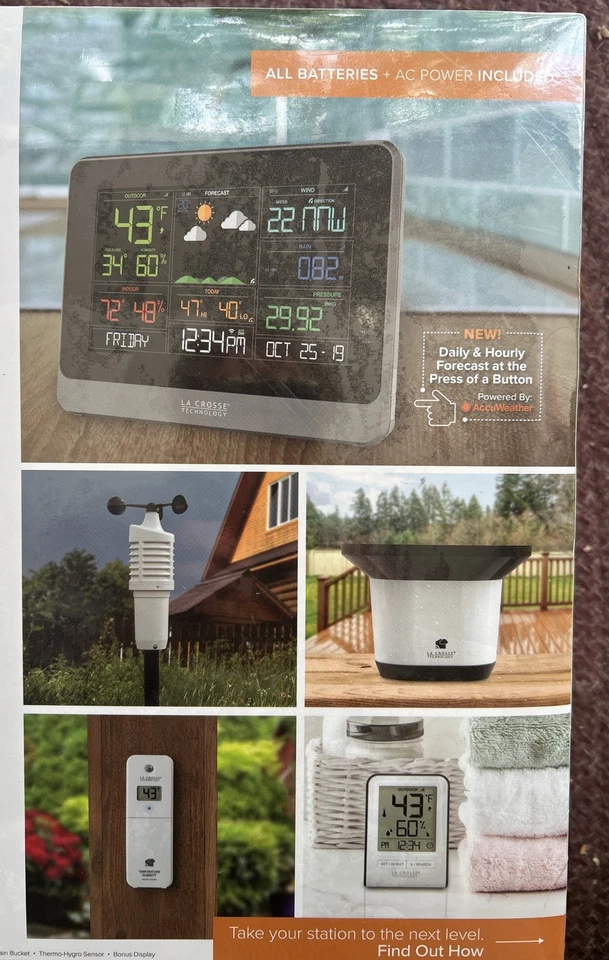 LA CROSSE TECHNOLOGY C83100 COMPLETE PERSONAL Wi-Fi WEATHER STATION ACCU WEATHER - Image 4 of 4
