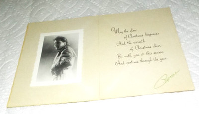 VERY RARE ORIGINAL 1960's ELVIS PRESLEY PHOTO CHRISTMAS CARD READ!!!!!
