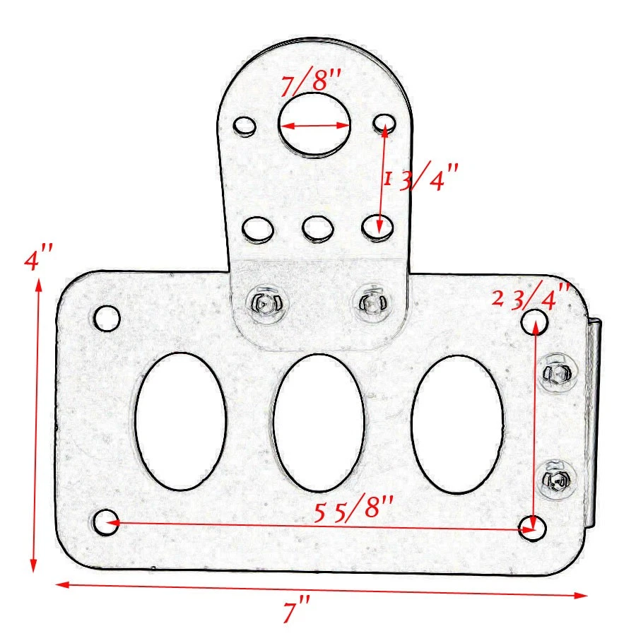 Side Mount License Plate Bracket Holder For Harley Honda Street Glide Road King - Image 2 of 4