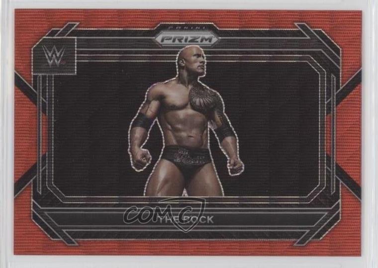 2023 Panini Prizm WWE Ruby Wave Prizm The Rock #41 0s2