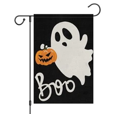 Wodison Halloween Ghost Garden Flag 12x18 Inch Double Sided Outside Spooky Bo...