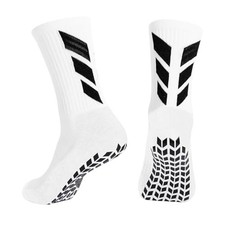 Grip Socks Soccer Sock Men Non Slip Anti Slip Non Skid 6-12 1 Pairs/White