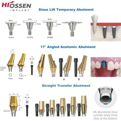 Implant Sinus Lift Temporary/Straight Transfer/Angled Abutments Fits Hiossen Oss