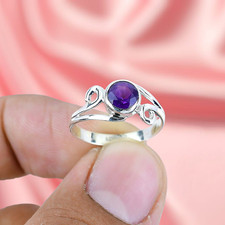Amethyst Gemstone Ring Silver Ring 925 Sterling Silver Ring Women's Jewelry