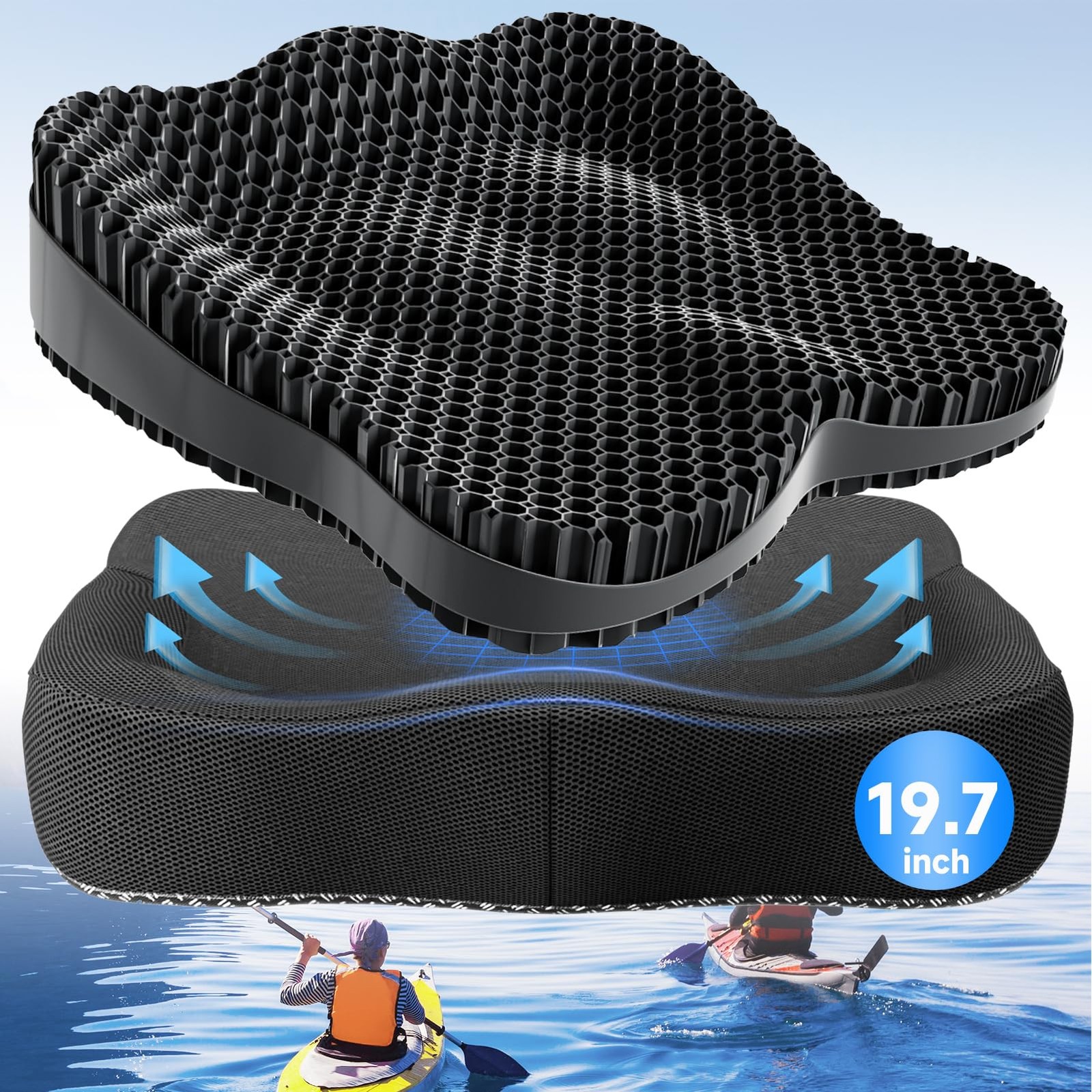 Seat Cushion, Waterproof Kayak Gel Seat Cushion For Long ...