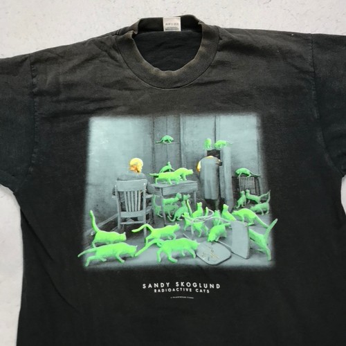 VINTAGE Sandy Skoglund Shirt Herren Large Radioactive Cats Single Stitch USA 90s - Bild 2 von 13