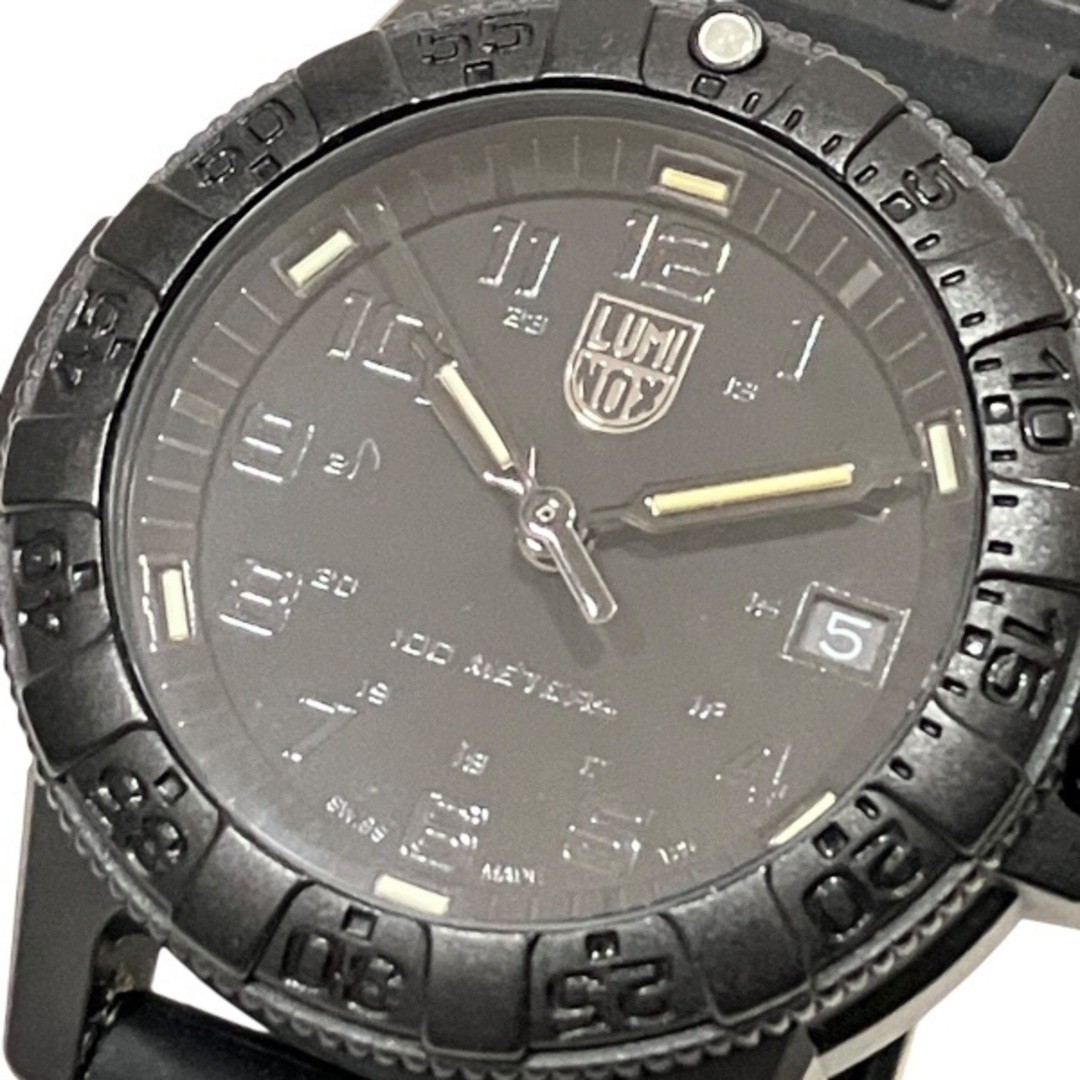 Luminox Quartz Men's Watch Carbon Rubber Band Used Black Dial [From Japan] From image 4