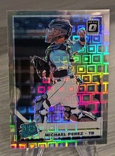 Michael Perez 2019 Donruss Optic Rated Rookie Silver Pandora /99 #78 Rays