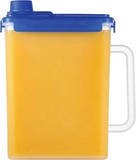 Aqua Fridge Door Water Jug with Handle BPA Free Plastic Pitcher with Screw Top L