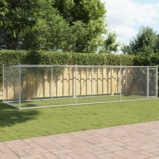 Dog Cage Grey Galvanized Steel Large Durable Dog Cage