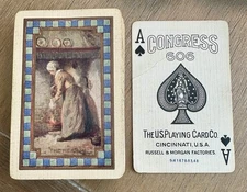 Antique 1920's Congress 606 Playing Cards Complete Deck, Read
