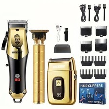 Professional Hair Clippers for Men, Cordless Barber Clippers and Trimmer Set