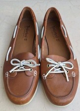 Ladies Timberland Brown Leather Lace Moccason Size 6