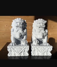 Foo Dogs Statues, Foo Dog Pair, Female Fu Temple Dog, Foo Dog Cubs - 27cm Tall