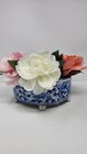 Two's Company Blue & White Floral Chinoiserie Porcelain Tulipiere Arranger - 2PC — photo 2