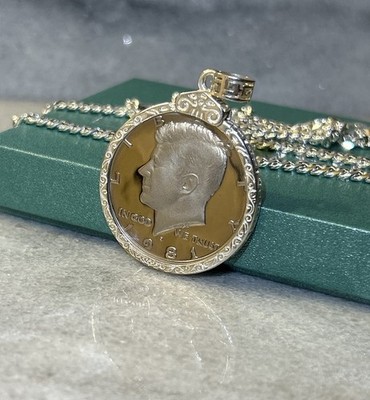 Birthday Coin 1981 Silver Necklace Kennedy Half Dollar Gift 