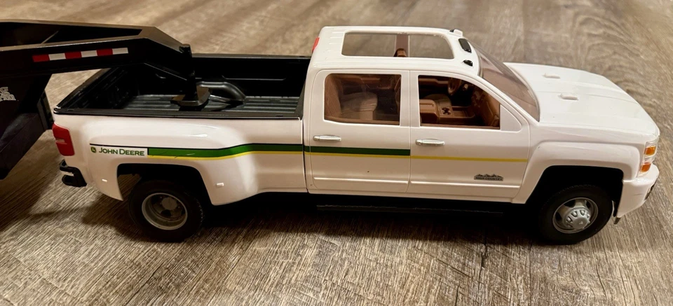 ERTL BIG FARM TOMY John Deere Chevy Dually Pickup Truck Flatbed Trailer Toy Set - Image 4 of 4