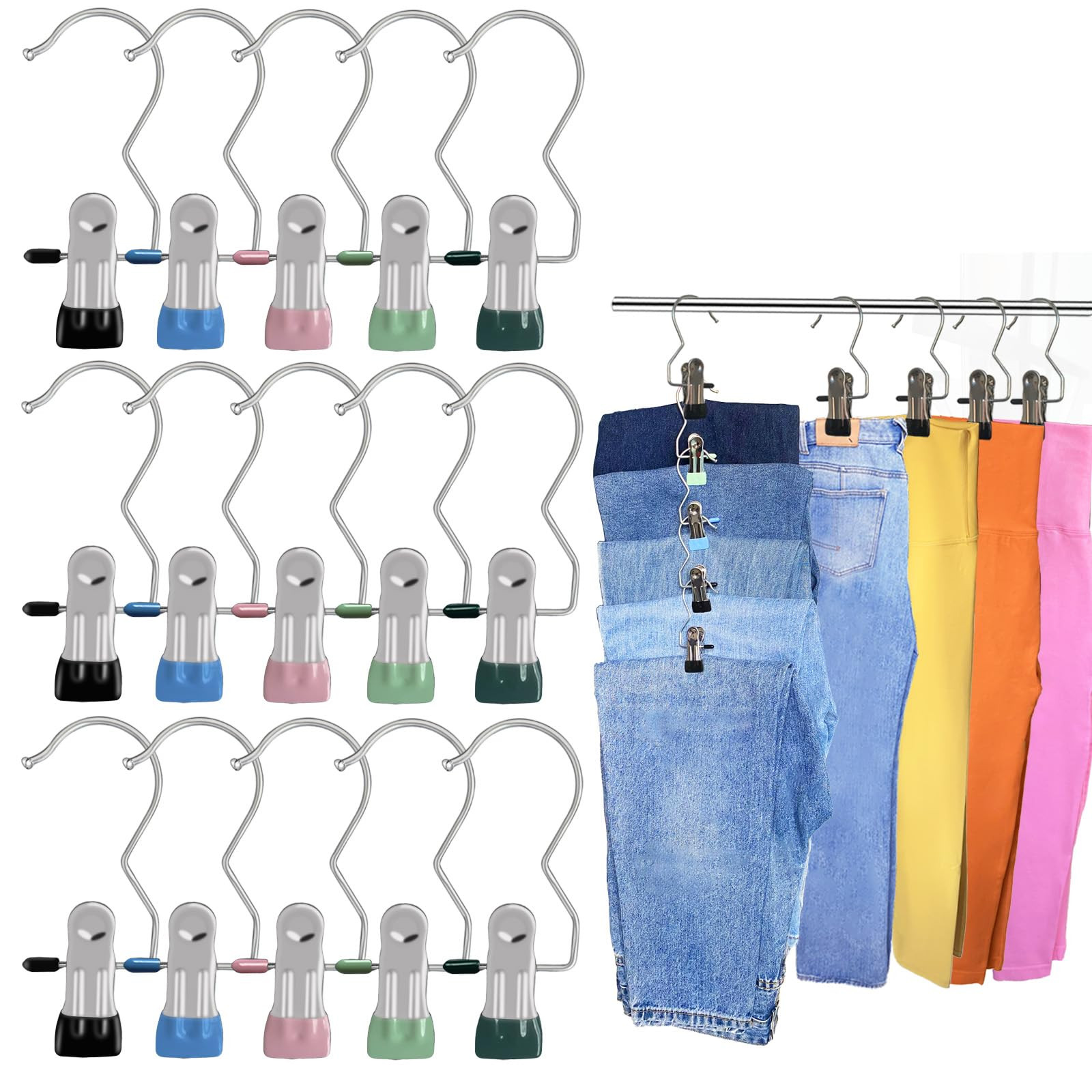 20-Pack Heavy-Duty Clip Hangers for Jeans, Shorts, and Hats-image