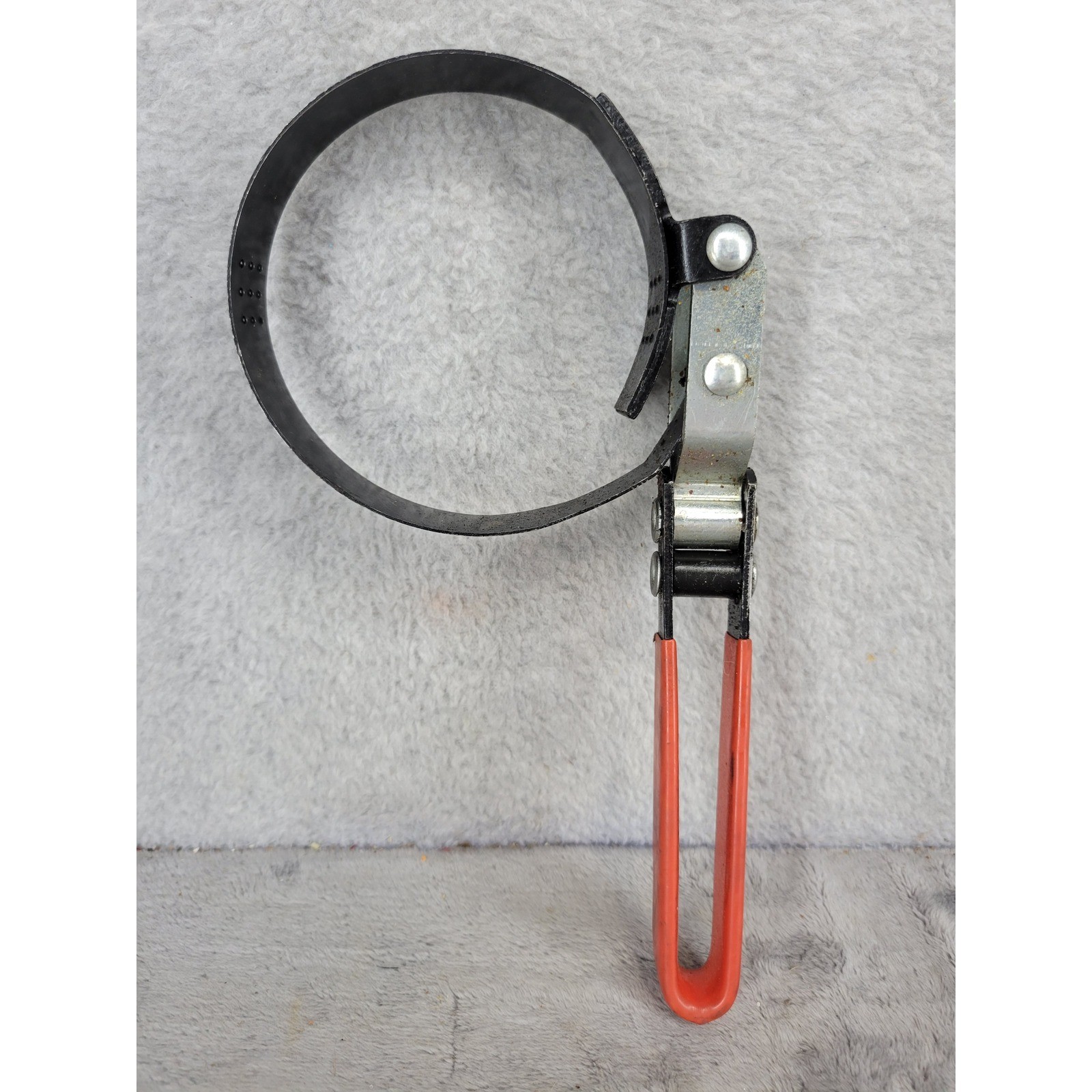Wrench Strap Tool Adjustable Metal Handle Red