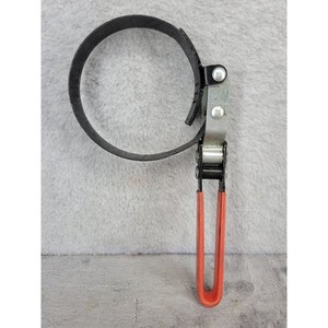 FRAM Oil Filter Wrench Strap Tool Adjustable Metal Handle Red