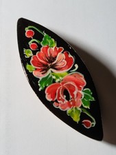 FLOWERS Wooden Tatting Shuttle Hand painted Frivolite 2-3/4" long, US SELLER