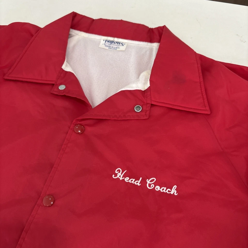 Vintage Nylons Fairfield Flames red Jacket Men made in USA Size 3XL - Image 4 of 4