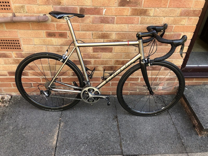 Van Nicholas, Aquillo Titanium Road Bike, 58cm, Dura-Ace, Carbon Wheels Bar Stem