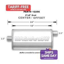 Magnaflow Exhaust 12256, One Natural Stainless Stainless Muffler 2.5In Offset In