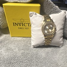 Invicta Womens Gold Tone Analog Dress Watch G...