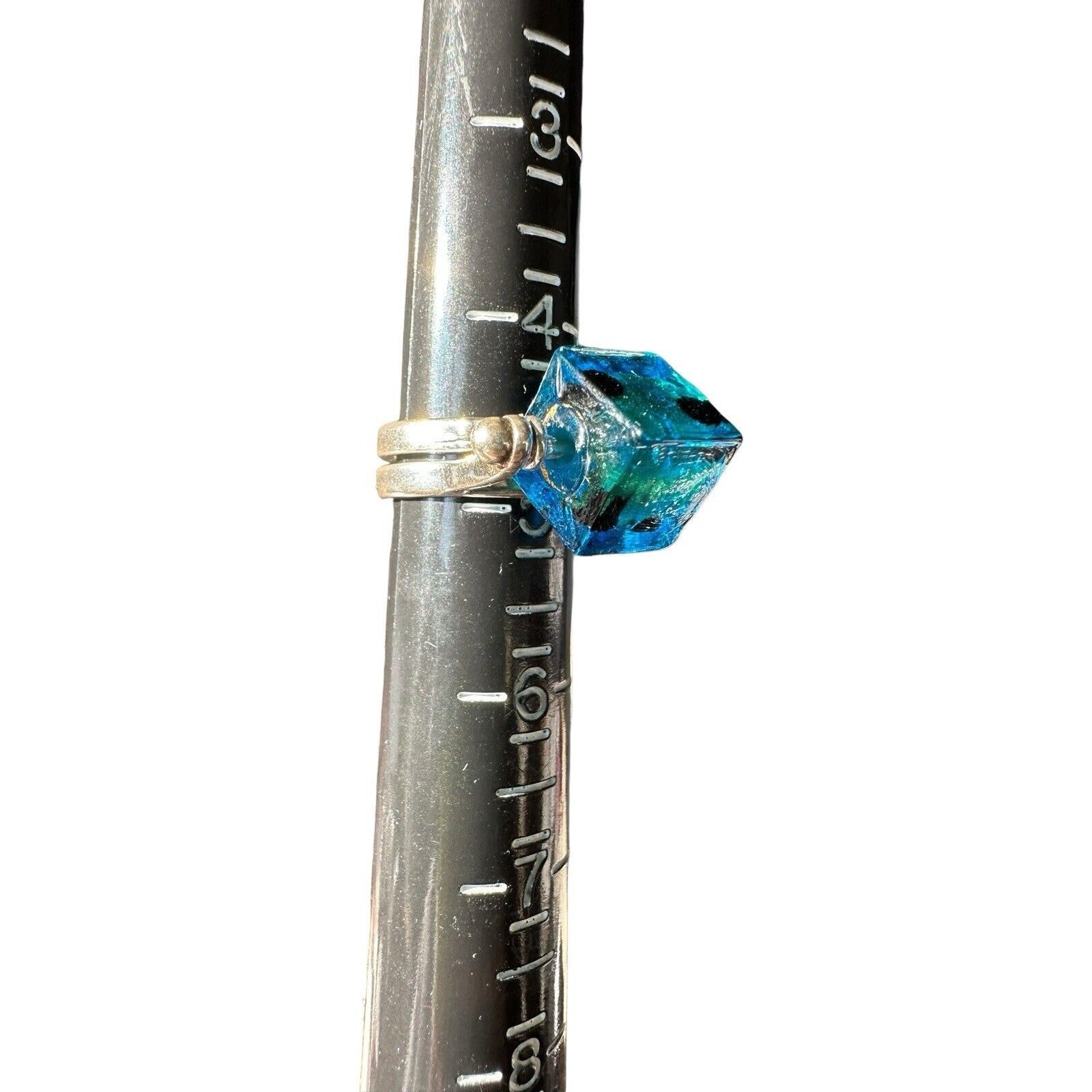 New Sterling Interchangeable Bead Ring With 20-12mm Venetian Glass Beads Sz. 5