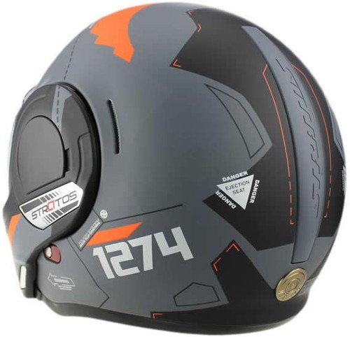 Casco Viper F242 Reverse P J Flip - Verto Grigio Opaco/Arancione - Foto 5 di 6