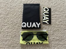 Quay Australia High Key Micro Polarized Sunglasses Black Smoke - New
